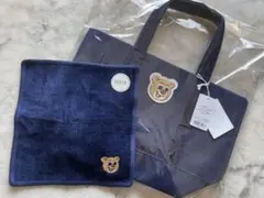 オールドテディネイビー　トートL、ハンカチセット