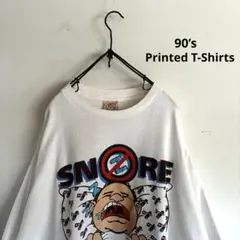90’s USA製 ビンテージ プリントＴシャツ いびき アート