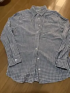 ユニクロ　長袖　チェック　ネルシャツ ネイビー