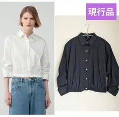 25SS美品 定価3.5万 セオリー Cotton Shirting ブラウス紺
