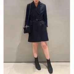 snidel ジャケットミニワンピース ネイビー 1 秋冬 量産 上品 モード系