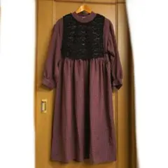 お値下げ⭐️新品未使用 秋物 ehka sopo チェック ロングワンピース