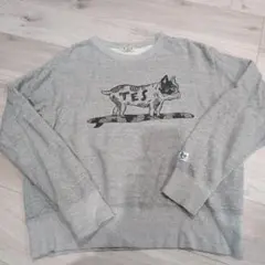 TES グレー 犬プリント スウェット M