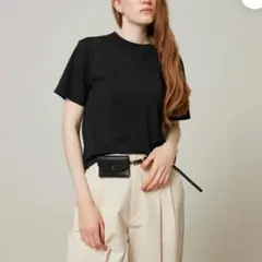 シールームリン マーセライズコットンドライTシャツ ブラック SeaRoomlynn - シールームリン マーセライズコットンドライTシャツ
