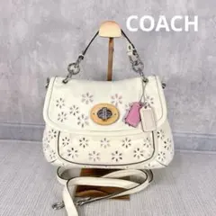 コーチCOACH フラワーモチーフ 2WAY ショルダーバッグ ハンドバッグ