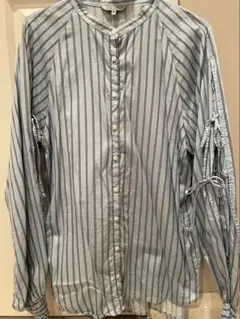 NIKO AND... 水色 ストライプ 長袖シャツ M