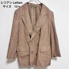 レリアン チェック テーラードジャケット　綿　ドイツ　レトロ　オーバーサイズのサムネイル