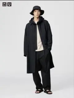UNIQLO U 2025SS オーバーサイズステンカラーコート　M　BLACK