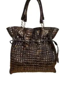 コッコフィオーレ　ダークブラウン クロコダイル風 ショルダーバッグ