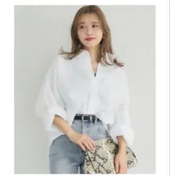 コカ coca オックスドルマンボリュームスリーブシャツ （White）