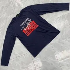 OBLD ロンTネイビー 英字ロゴプリントレサイズ