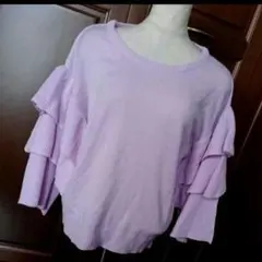 タイムsale♥未使用♡可愛い♥️フリル ラベンダー ニット