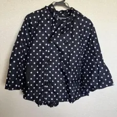 新品タグ付き♡ミニバック付きポンチョレディースドット柄レインコート