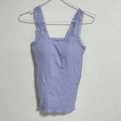 UNIQLO ユニクロ　リブレース　ブラタンクトップ　ラベンダーカラー　紫