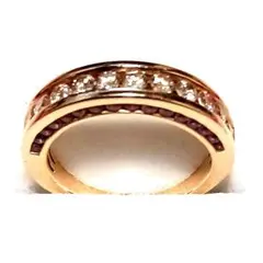 K18YGホワイトダイヤ0.60ct、Pサファイヤ0.50ct、12号リング！