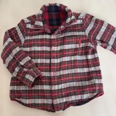 ミキハウス チェック柄シャツ 90 リバーシブル