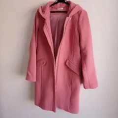 a.v.v standard　くすみピンクロングコート　ノーカラーコート