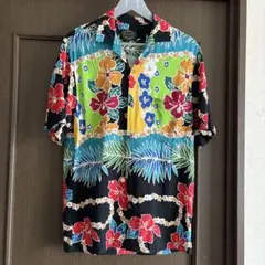 美品】サンサーフ アロハシャツ FLORAL CHAIN 黒 Mサイズ - メルカリ