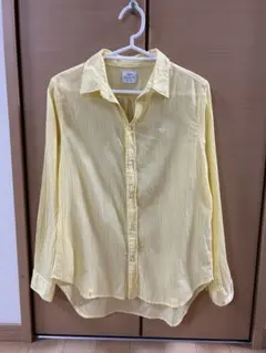 コーエン　イエロー　長袖シャツ デザイン刺繍付き　ブラウス