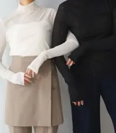 SHEER RIB HIGH NECK TOPS(シアーリブハイネックトップス）