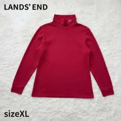 【USA製】ランズエンド タートルネック カットソー レッド XL 綿100%のサムネイル