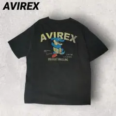 アヴィレックス 2XL 半袖Tシャツ ワニ ミリタリープリント ネイビー 黒