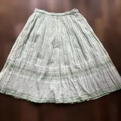 コットン100% ロングスカート ライトグリーンのサムネイル