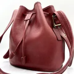 希少 USA製 オールドコーチ COACH ショルダーバッグ 巾着 レザー