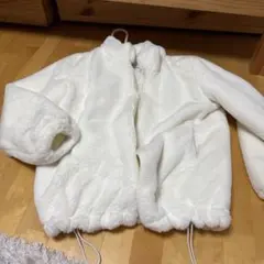 ホワイト フリースジャケット Lサイズ