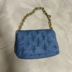 ZARA デニムキルティングショルダーバッグ