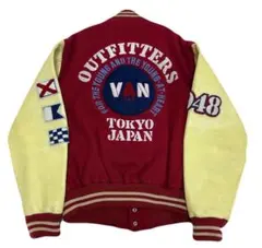 VAN JACKET スタジャン　袖レザー　Lサイズ　ウール　豪華刺繍　当時物のサムネイル