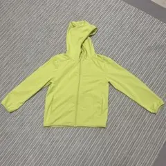ユニクロ エアリズムuvカットメッシュ パーカー 長袖イエローキッズ