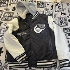 ZARA フード付きスタジャン ブラック×ホワイト Mサイズのサムネイル