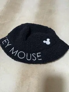 ミッキーマウス フリースハット ブラックもこもこ黒50センチ