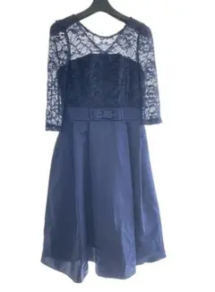 ドレス　結婚式　正装　お呼ばれ　パーティ セレモニー NAVY