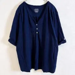 A VONTADE スリーピングシャツ プルオーバー 七分袖 L ネイビー - メルカリ