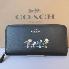 新品 COACH コーチスヌーピー×ピーナッツ ジップウォレット 16122B