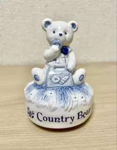 オルゴール　クマちゃんのピクニック　陶器　レトロ　カントリーベア　日本製