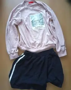 ピンク トレーナーアンドスカパンセットアップ