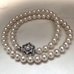 【テリ強】6.5-7.0mm あこや 本真珠 パールネックレス 29g 43cm