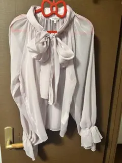 MOUSSY 薄いピンク リボン付きブラウス