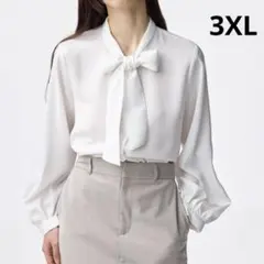 GU ボウタイブラウスZ オフホワイト　3XL 新品未使用
