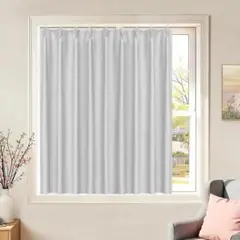 カフェカーテン 遮光カーテン 1級遮光 幅100×丈60cm 1枚 ライトグレー