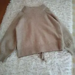 FAVORIリボン付きバルーンスリーブセーター 38