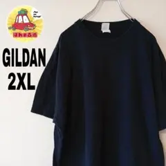 USA古着 GILDAN 半袖無地Tシャツ ブラック　2XLのサムネイル