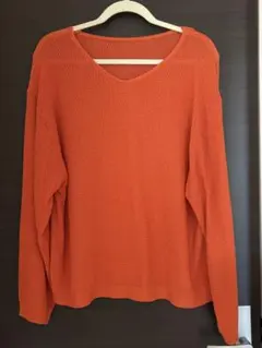 LEPSIM レプシィム Vネックニット オレンジ フリーサイズ