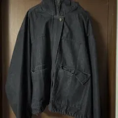 グレー デニムジャケット フード付き