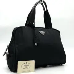 ✨美品・ギャランティ付✨プラダ ハンドバッグ 三角ロゴ 南京錠 ナイロン 黒