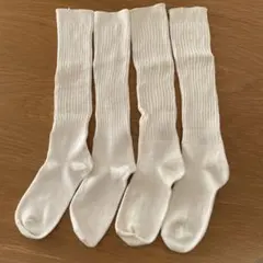 未使用.一度着用 UNIQLO ホワイト リブ編みソックス 2色セット