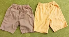無印良品　ハーフパンツ 2枚セット ベージュと黄色　120